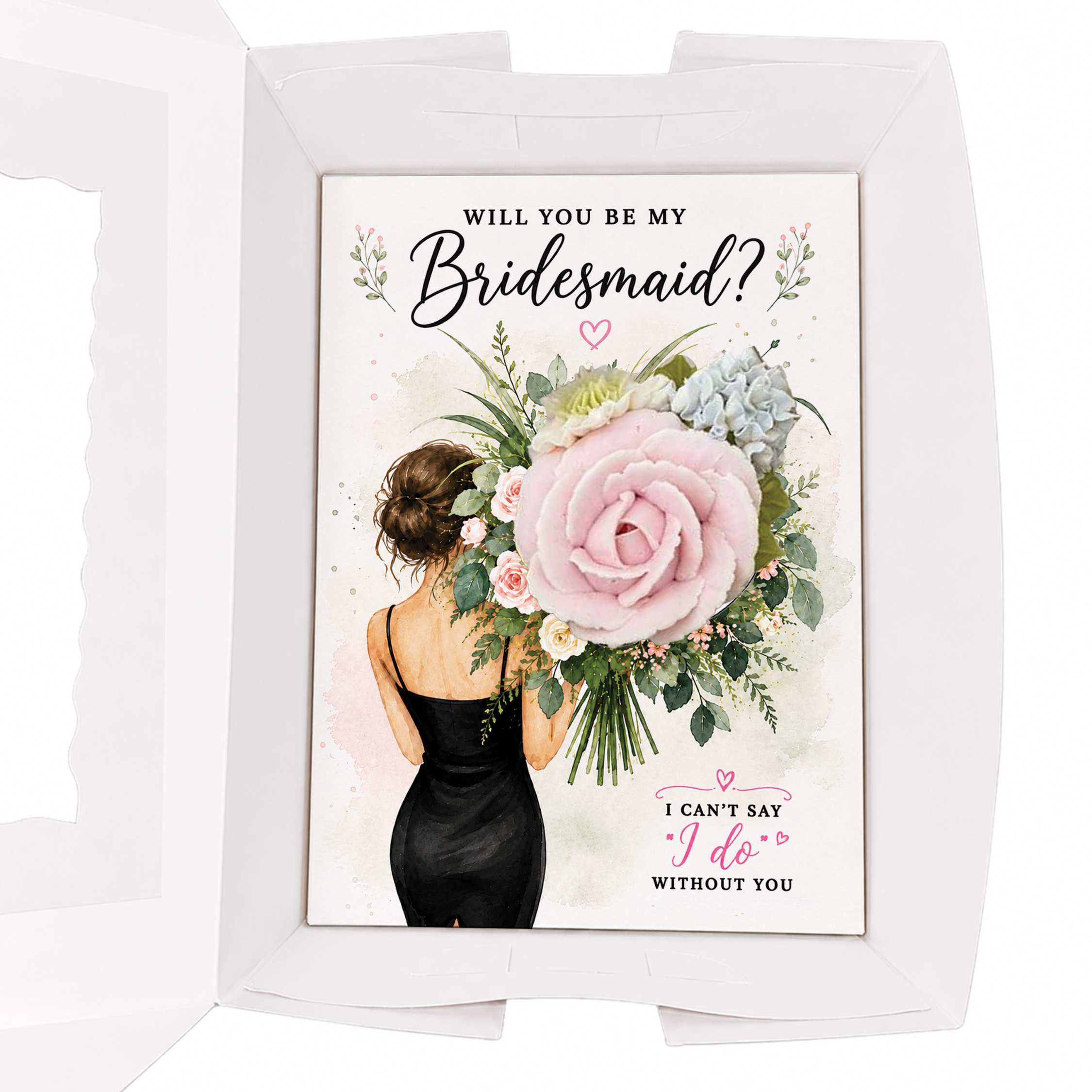 Will You Be My Bridesmaid Cupcake Insert Template, Bridesmaid Proposal Cupcake Box Insert, Floral Bridal Party Printable