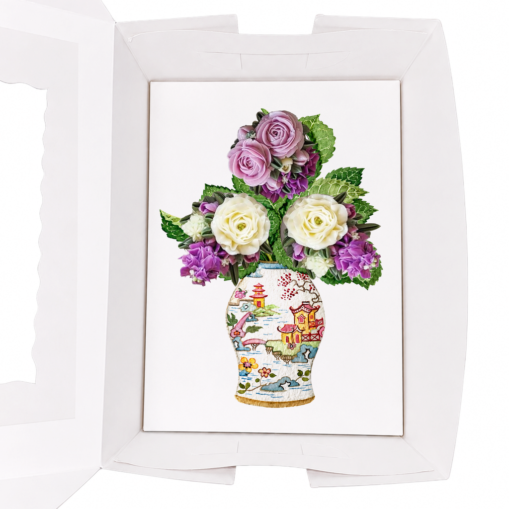 Floral Cupcake Insert Template, Flower Bouquet Vase Design (Digital Download)