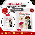 Open When You Need a Hug Cupcake Insert Template, 2 Cupcake Box Insert, Friendship Gift, Printable Cupcake Holder, Digital Download