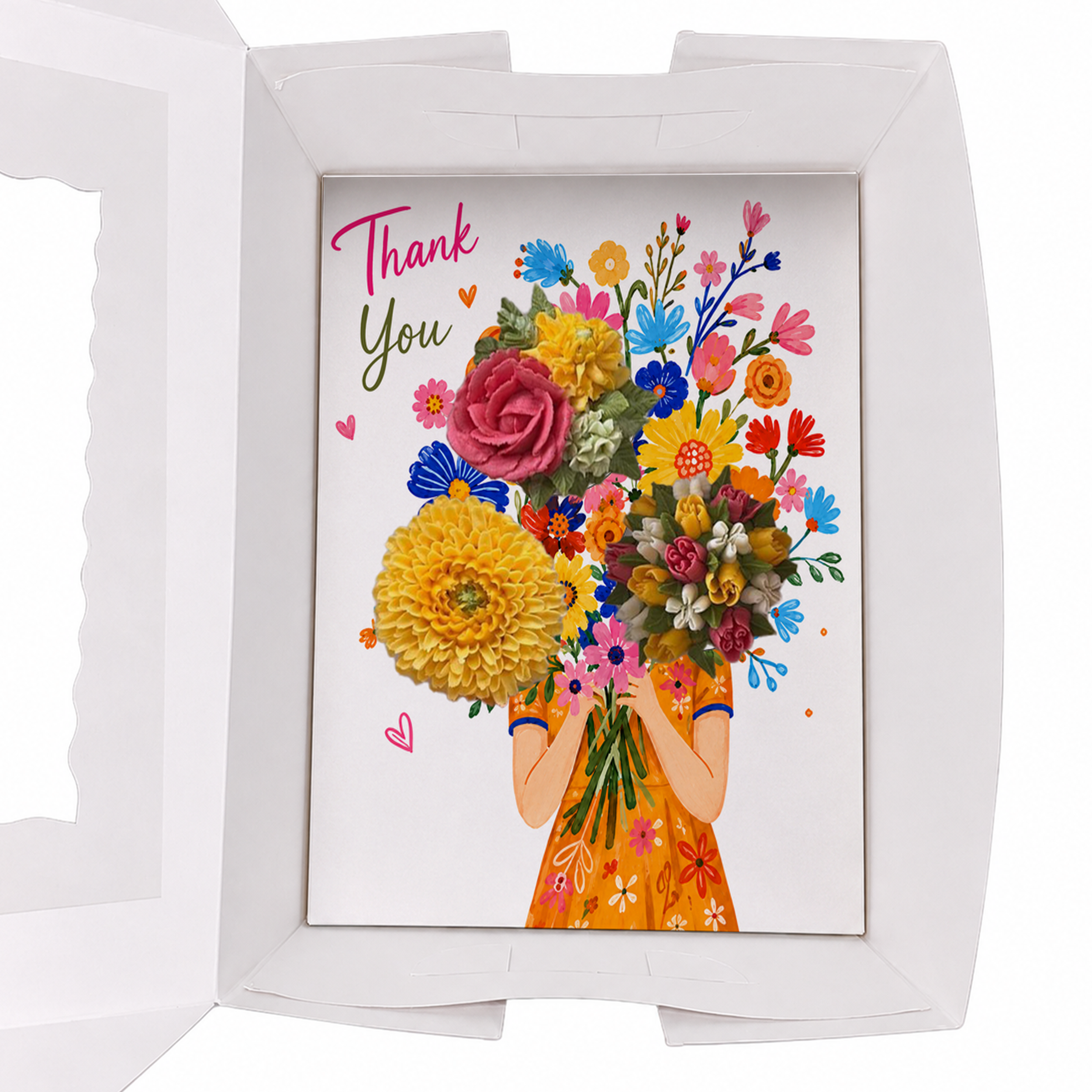 Thank You Cupcake Insert Template, 3 Cupcake Box Insert Printable, Floral Bouquet Cupcake Holder, Digital Bakery Packaging