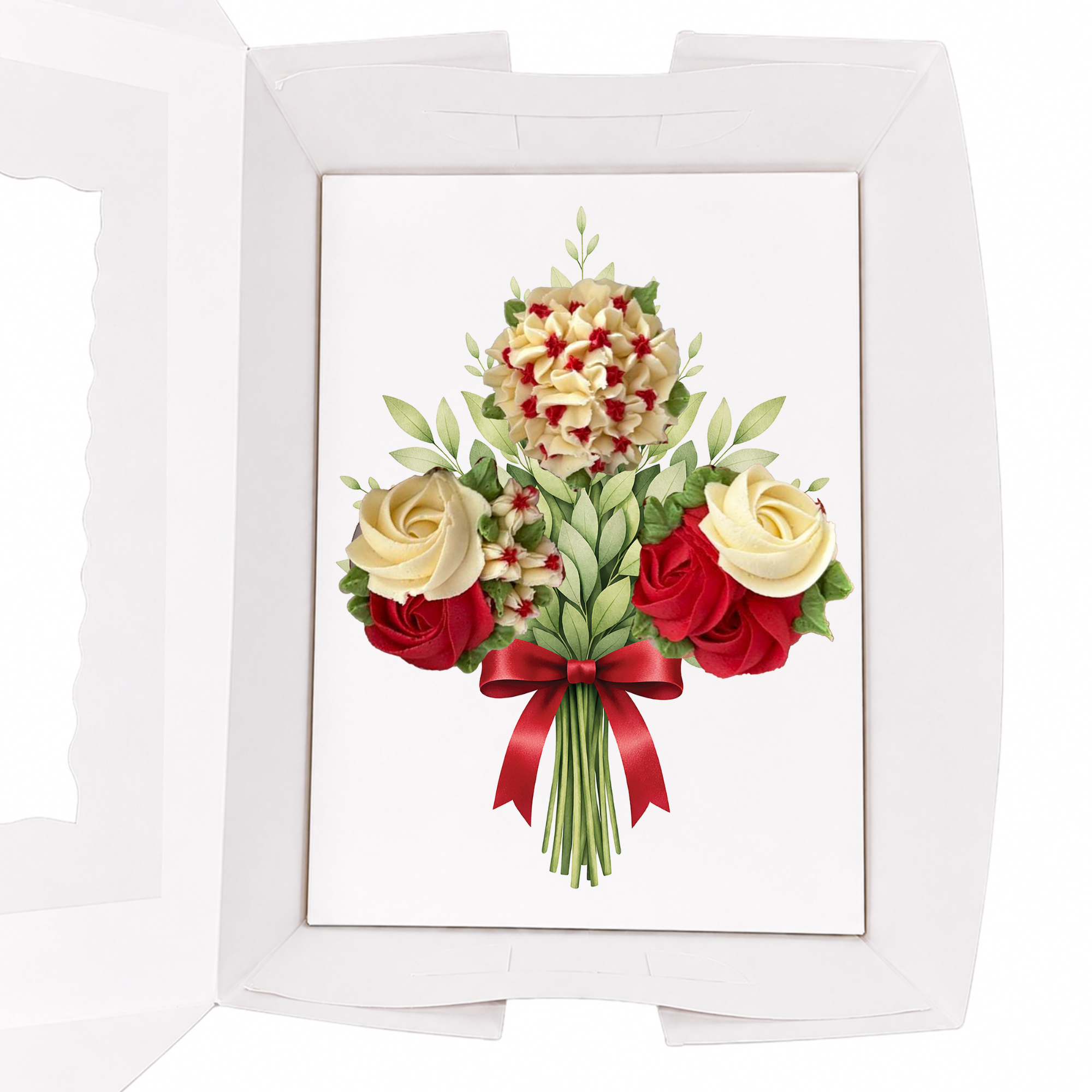 Floral Cupcake Bouquet Insert Template, 3 Cupcake Holder Printable, Rose Flower Cupcake Box Insert, A4 US Letter Bakery Packaging