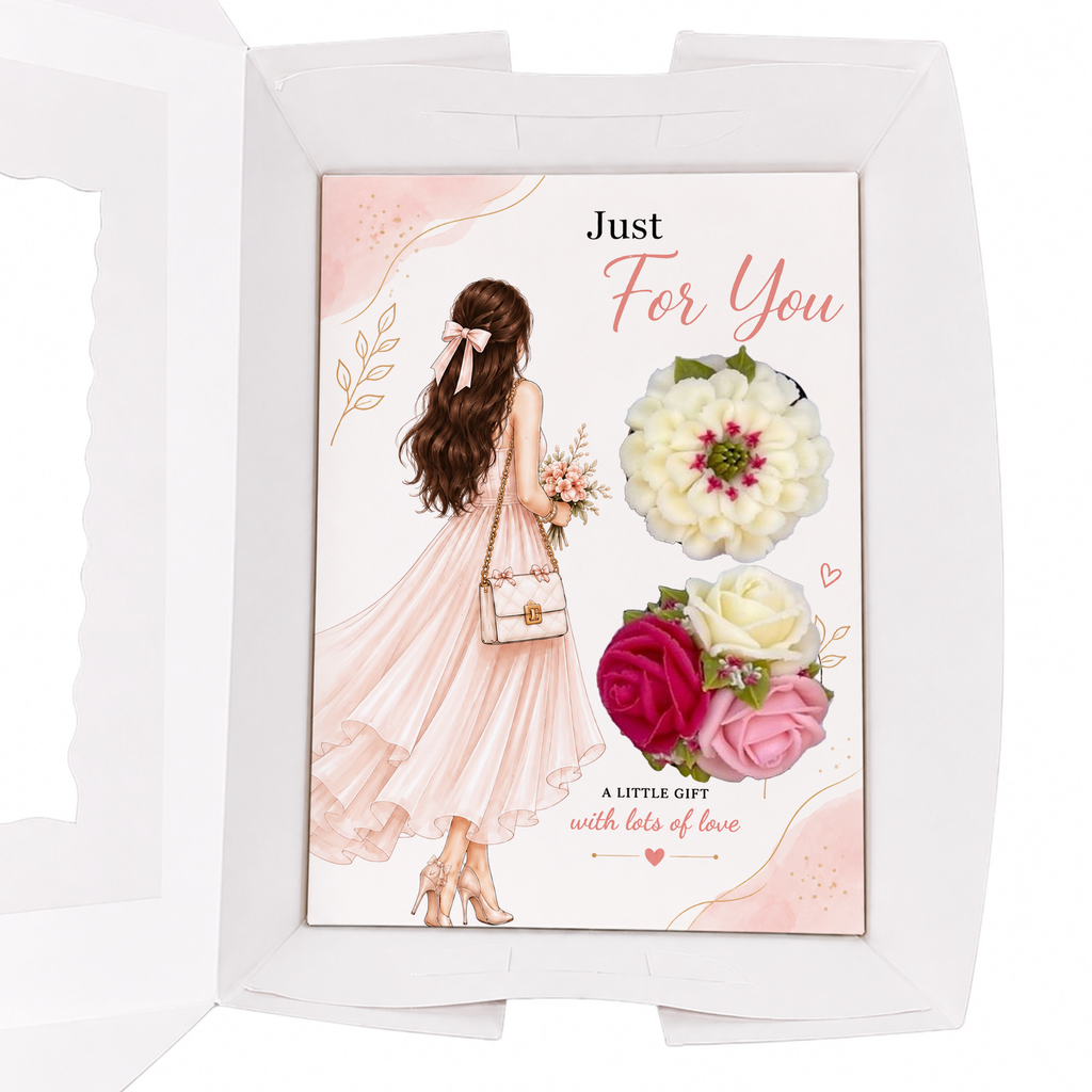 Just For You Cupcake Insert Template, 2 Cupcake Holder, Printable Cupcake Box Insert, Floral Gift Box PDF, Pink Gift Design