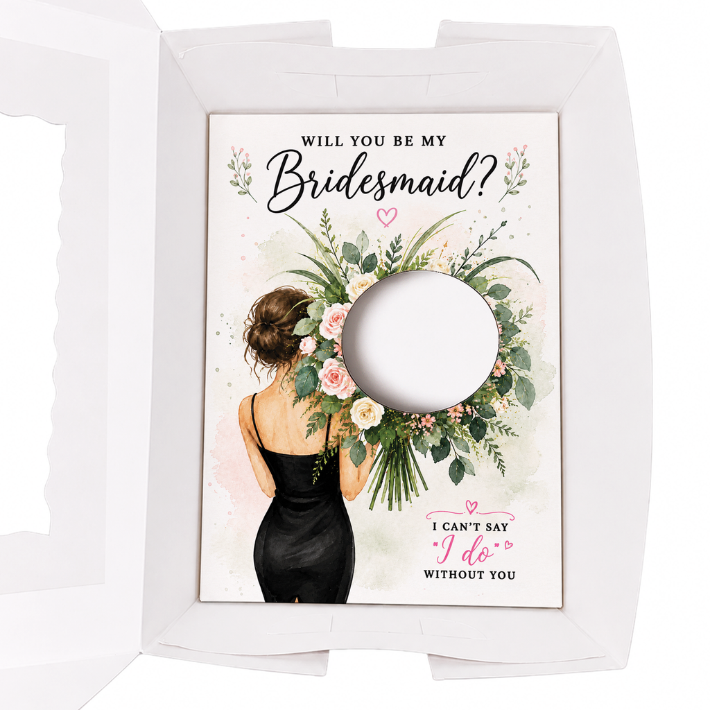 Will You Be My Bridesmaid Cupcake Insert Template, Bridesmaid Proposal Cupcake Box Insert, Floral Bridal Party Printable