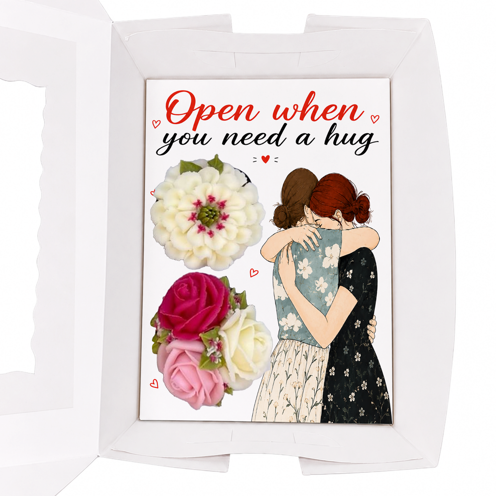 Open When You Need a Hug Cupcake Insert Template, 2 Cupcake Box Insert, Friendship Gift, Printable Cupcake Holder, Digital Download