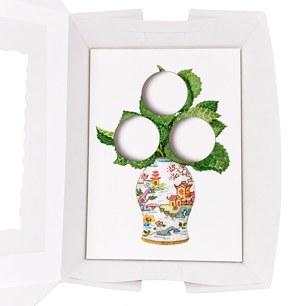 Floral Cupcake Insert Template, Flower Bouquet Vase Design (Digital Download)