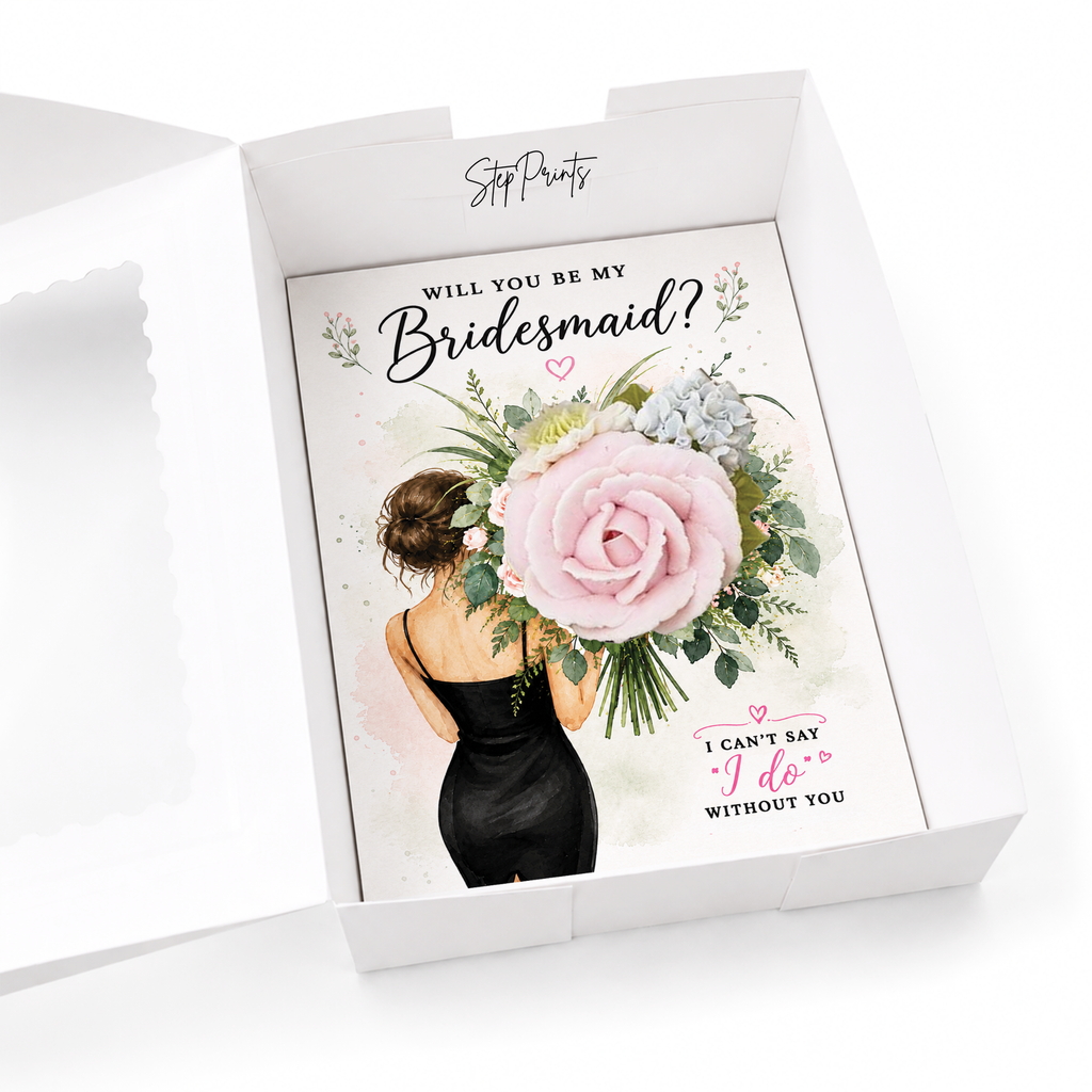 Will You Be My Bridesmaid Cupcake Insert Template, Bridesmaid Proposal Cupcake Box Insert, Floral Bridal Party Printable
