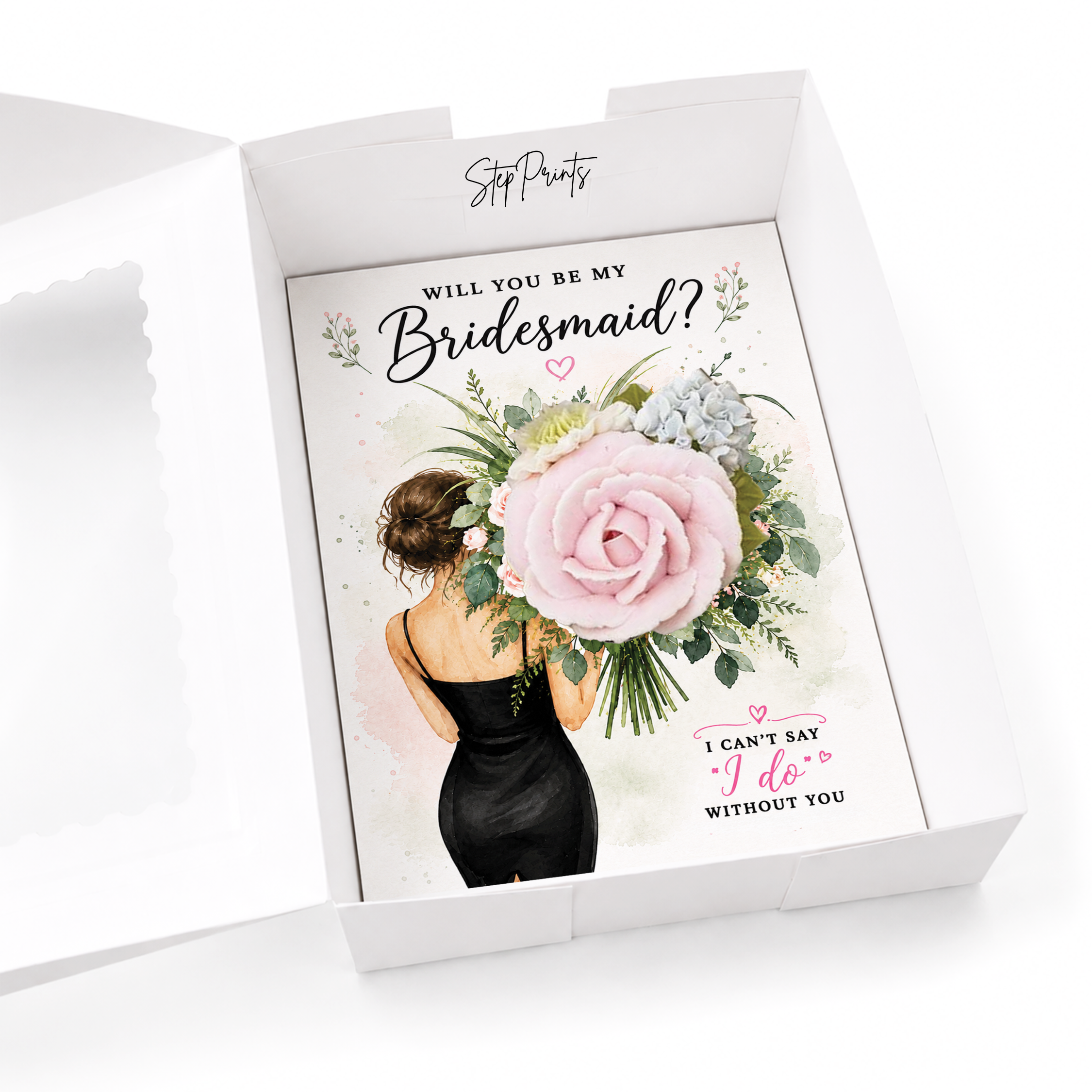 Will You Be My Bridesmaid Cupcake Insert Template, Bridesmaid Proposal Cupcake Box Insert, Floral Bridal Party Printable