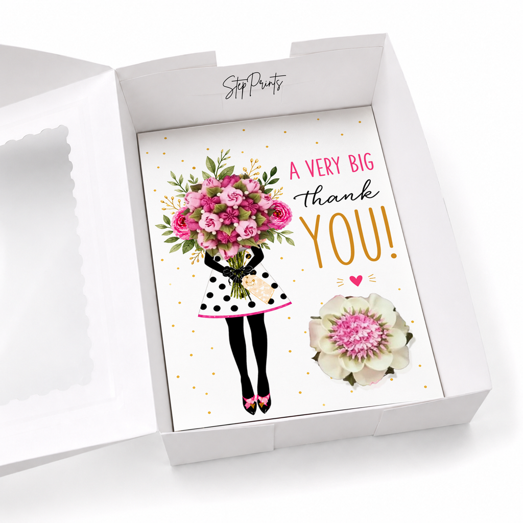 Thank You Cupcake Insert Template, Cupcake Bouquet Holder,2 Cupcake Box Insert Printable, Floral Cupcake Gift Box Insert, Bakery Packaging