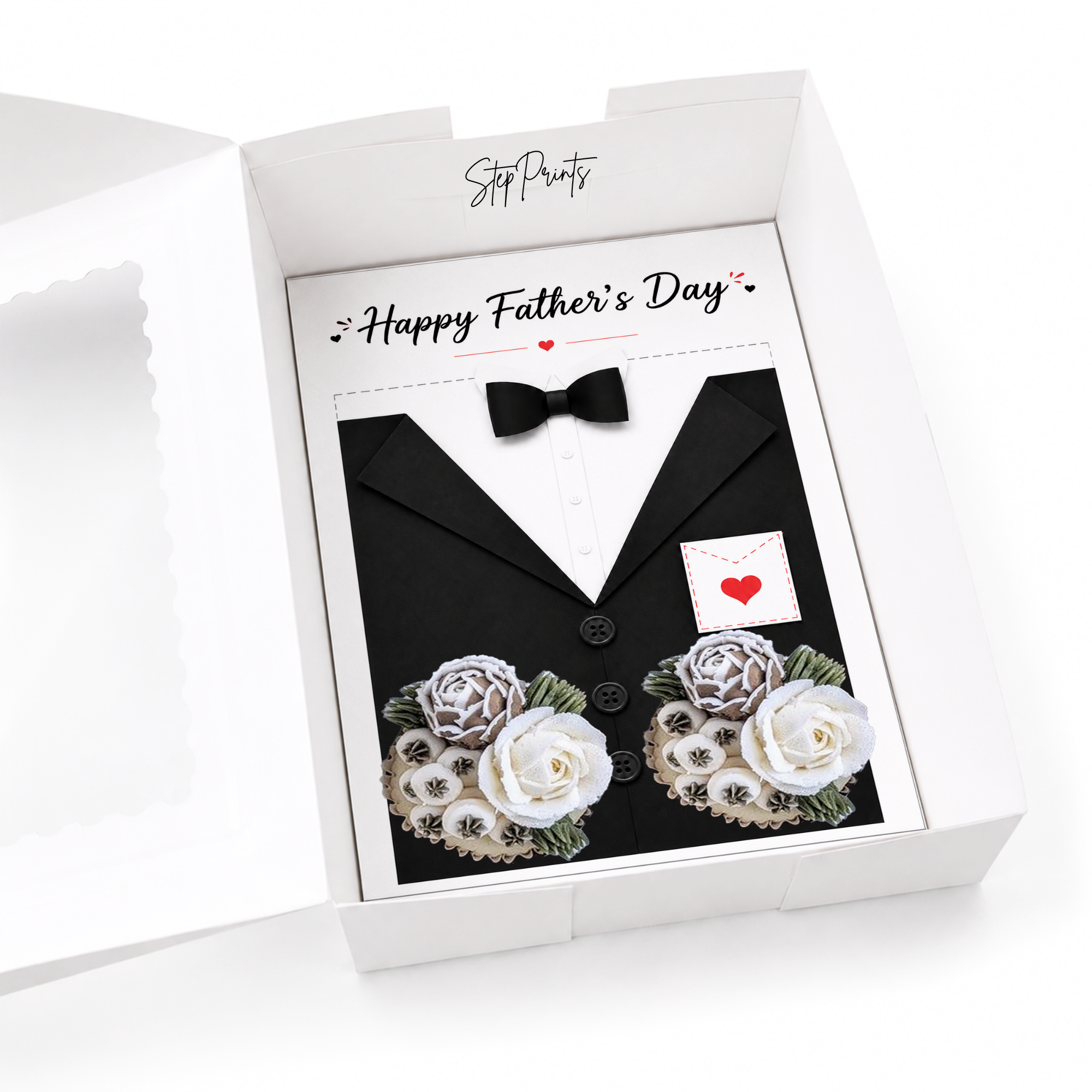Happy Birthday  Cupcake Insert Template, Happy Birthday Cupcake Box Insert, 2 Cupcake Holder Printable, Tuxedo Box PDF
