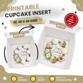 Happy Birthday Cupcake Box Insert Template Printable, Beige Boho Floral 6 Cupcake Holder, Rustic Bouquet Display, USA UK AUS