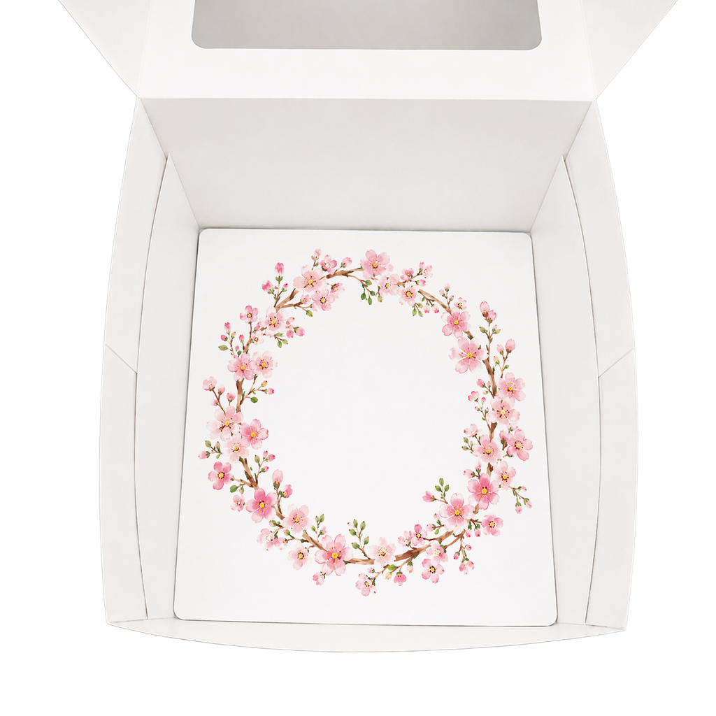 Happy Birthday Cupcake Box Insert Template Printable, Pink Cherry Blossom 6 Cupcake Holder, Floral Bouquet Display, USA UK AUS