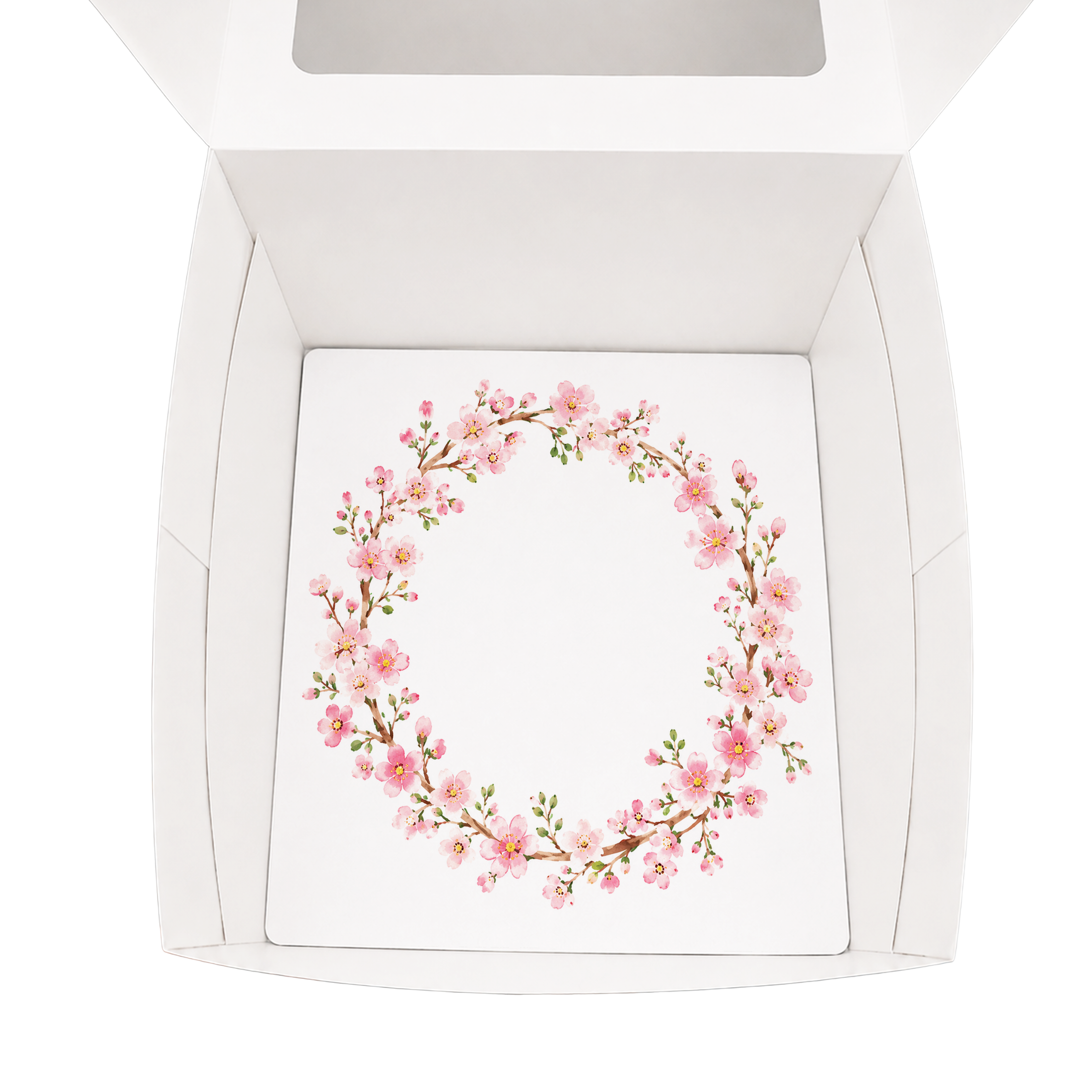 Happy Birthday Cupcake Box Insert Template Printable, Pink Cherry Blossom 6 Cupcake Holder, Floral Bouquet Display, USA UK AUS