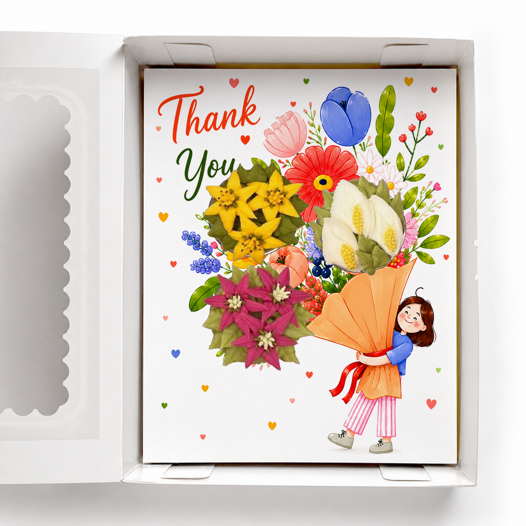 Thank You Cupcake Insert Template, 3 Cupcake Box Insert Printable, Floral Bouquet Cupcake Holder, Digital Bakery Packaging