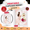Just For You Cupcake Insert Template, 2 Cupcake Holder, Printable Cupcake Box Insert, Floral Gift Box PDF, Pink Gift Design