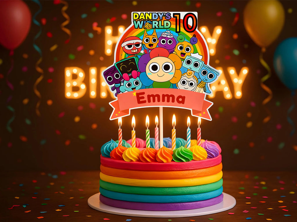 Dandy's World Party Topper Printable (Canva Edit) — Kids Birthday Cupcake & Cake Topper