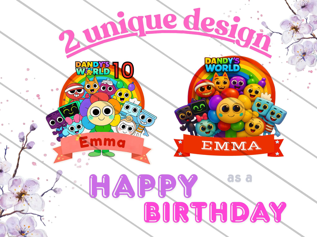 Dandy's World Party Topper Printable (Canva Edit) — Kids Birthday Cupcake & Cake Topper