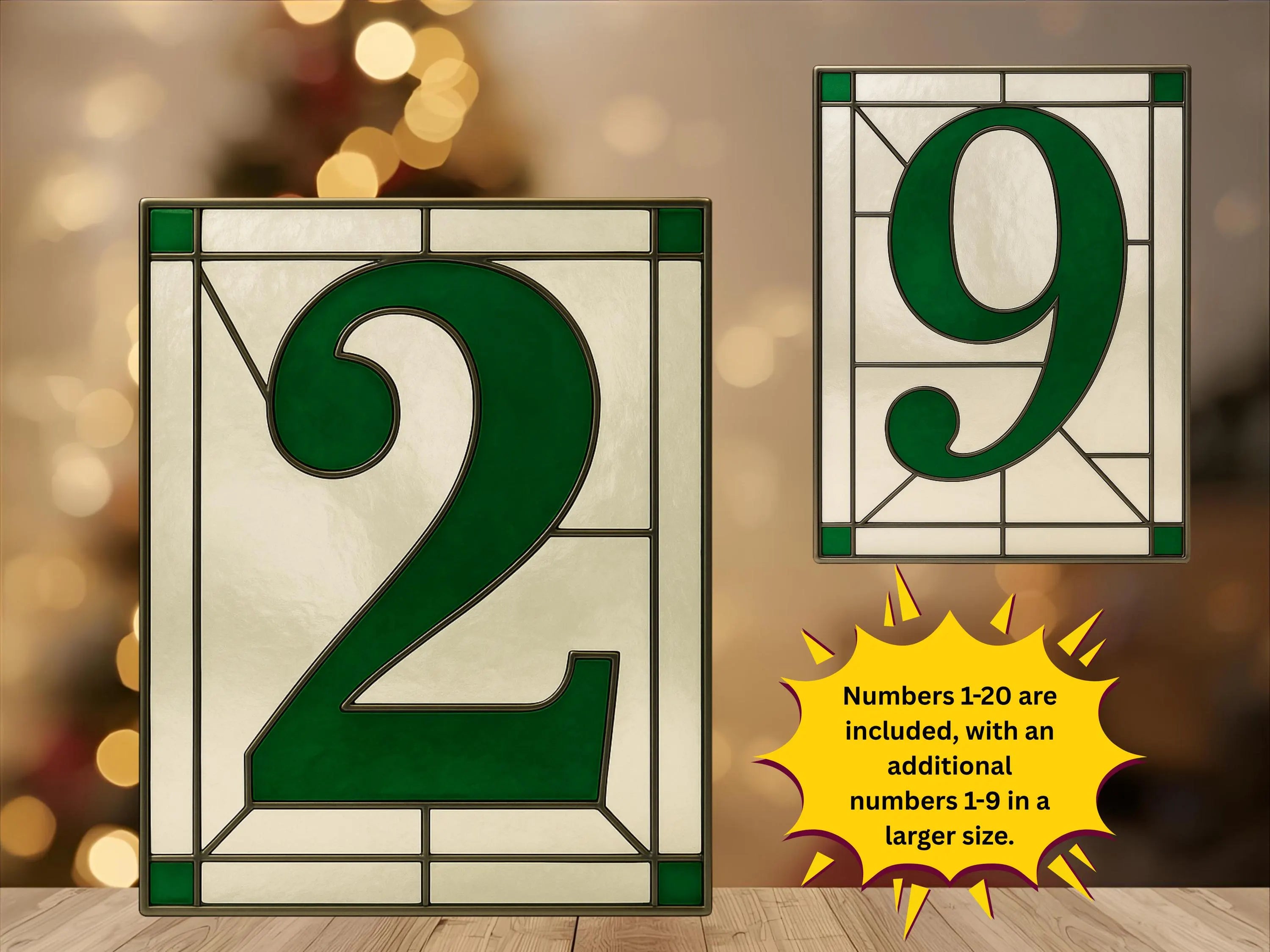 Stained Glass Table Number Template | DIY Wedding Decor (Digital Download)