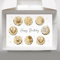 8 Cupcake Birthday Box Insert PDF, Printable Happy Birthday Cupcake Holder Template, Gold Star Cupcake Packaging, Digital Bakery Box Insert