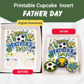 Father’s Day Cupcake Insert Template, Soccer Cupcake Bouquet Holder, Printable 3 Cupcake Box Insert, Dad Gift Bakery Packaging PDF