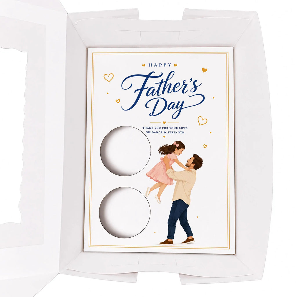Father’s Day Cupcake Insert Template, 2 Cupcake Holder, Printable Gift Box Insert, Floral Dad and Daughter Cupcake Box PDF