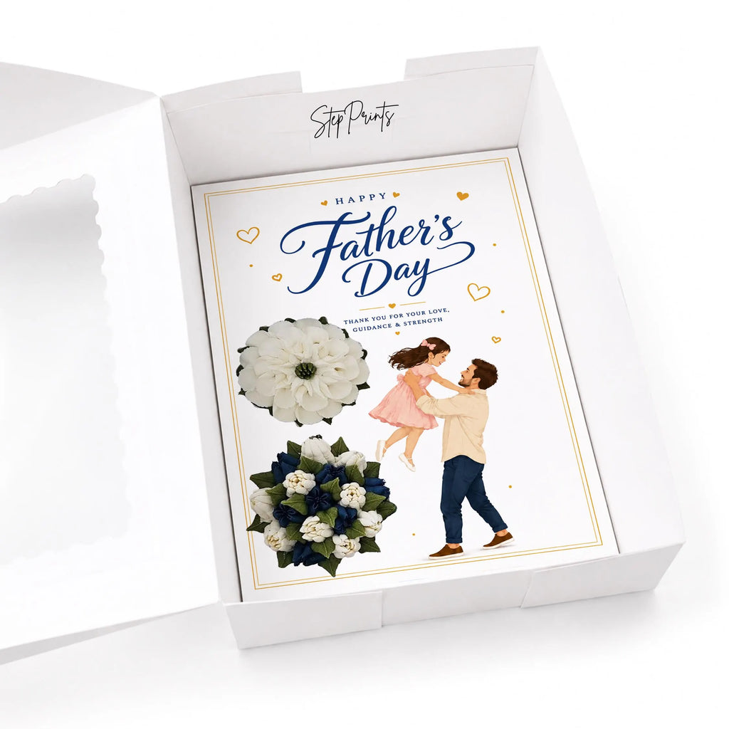 Father’s Day Cupcake Insert Template, 2 Cupcake Holder, Printable Gift Box Insert, Floral Dad and Daughter Cupcake Box PDF