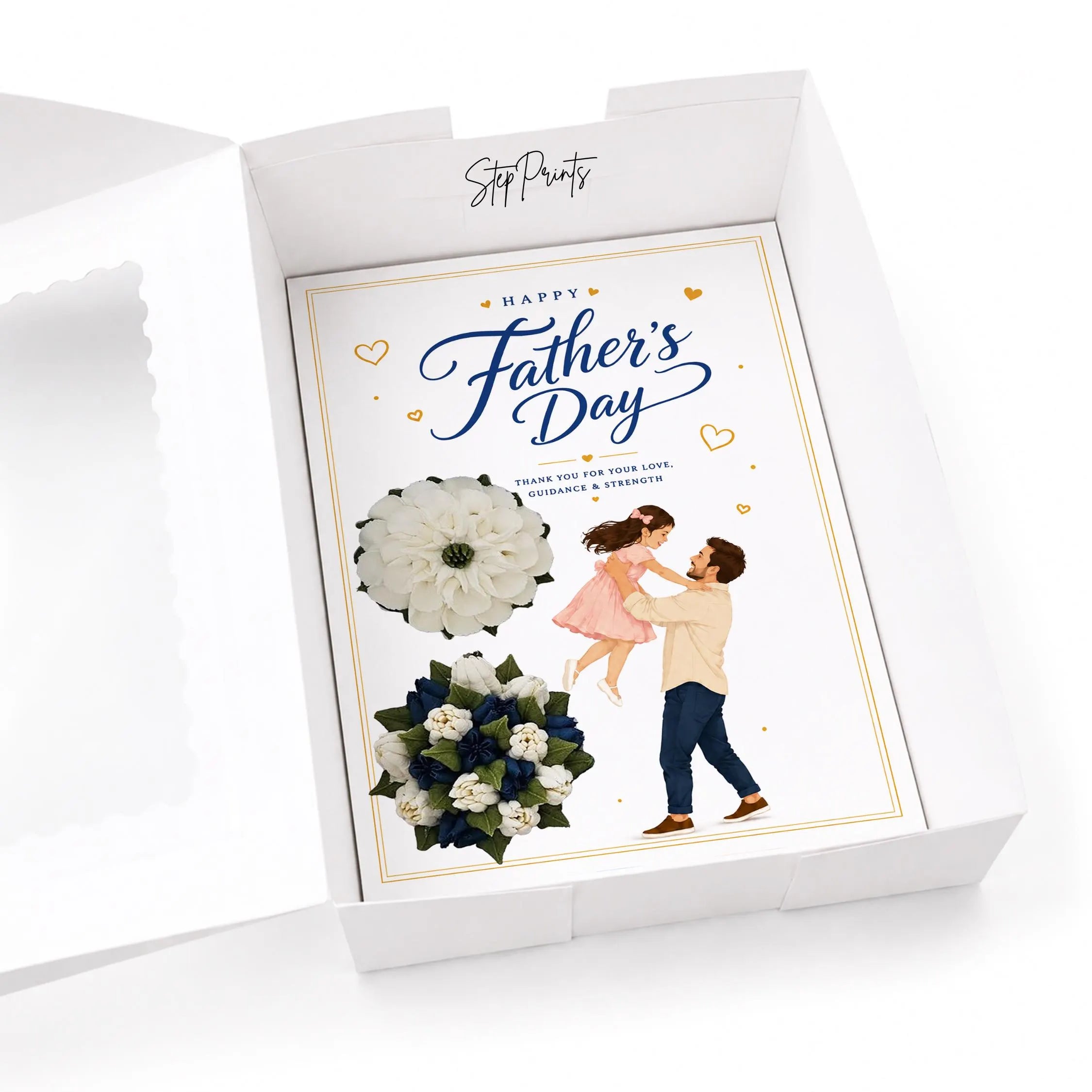 Father’s Day Cupcake Insert Template, 2 Cupcake Holder, Printable Gift Box Insert, Floral Dad and Daughter Cupcake Box PDF