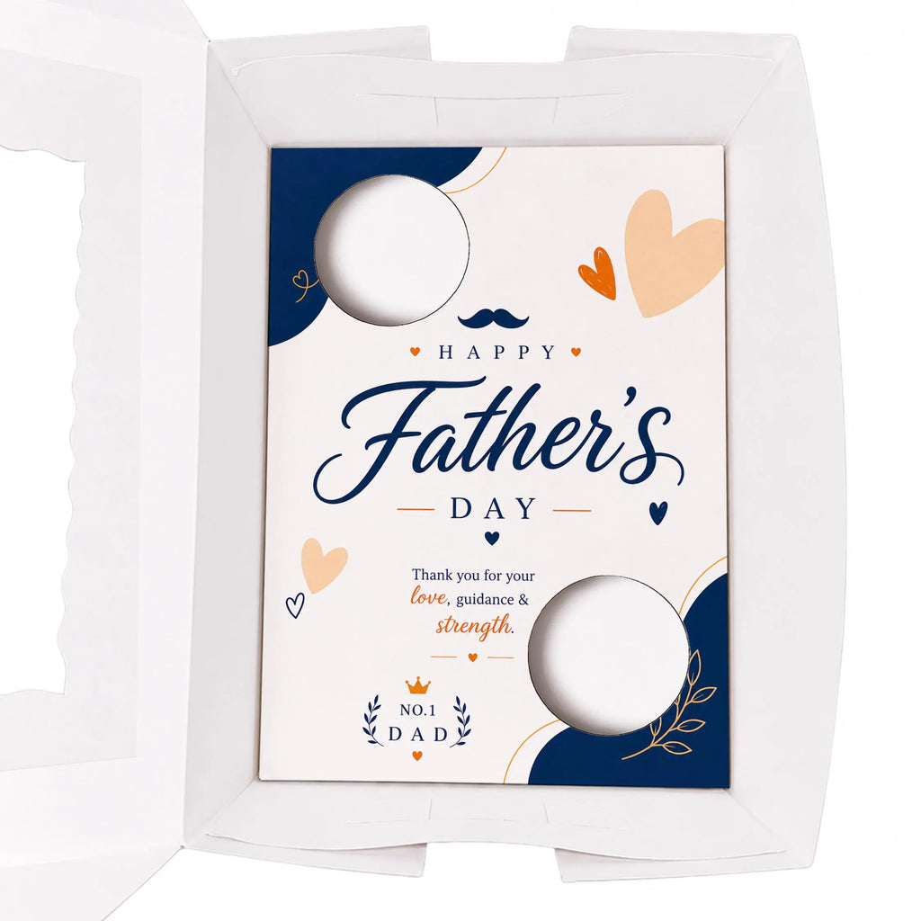 Father’s Day Cupcake Insert Template, 2 Cupcake Holder, Printable Cupcake Box Insert, No.1 Dad Gift Box PDF, Navy Blue