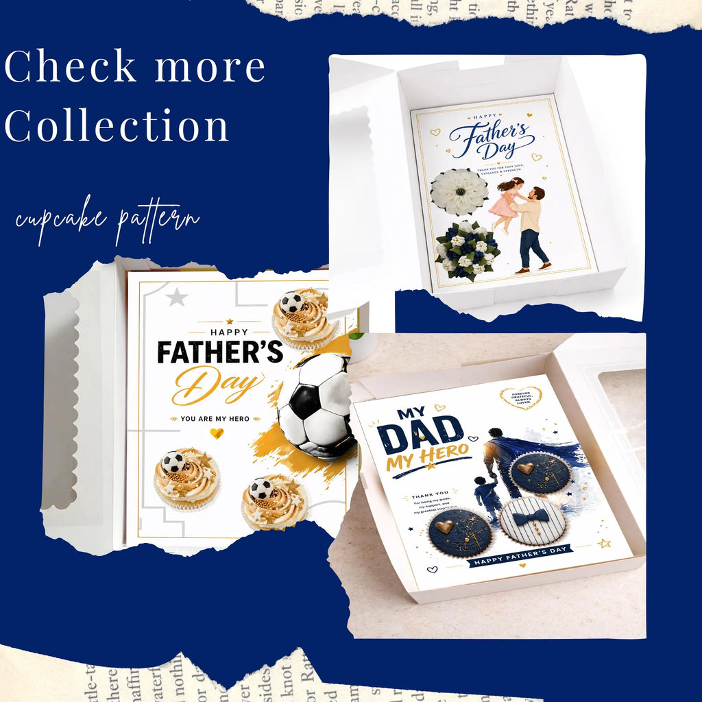 Father’s Day Cupcake Insert Template, 2 Cupcake Holder, Printable Cupcake Box Insert, No.1 Dad Gift Box PDF, Navy Blue