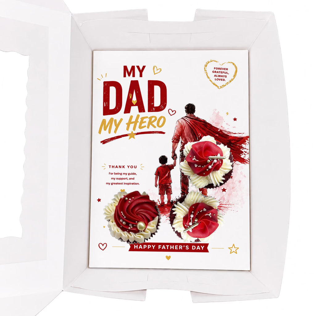 Father’s Day Cupcake Insert Template, My Dad My Hero 3 Cupcake Holder Printable, Super Dad Cupcake Box Insert, Dad Gift Packaging