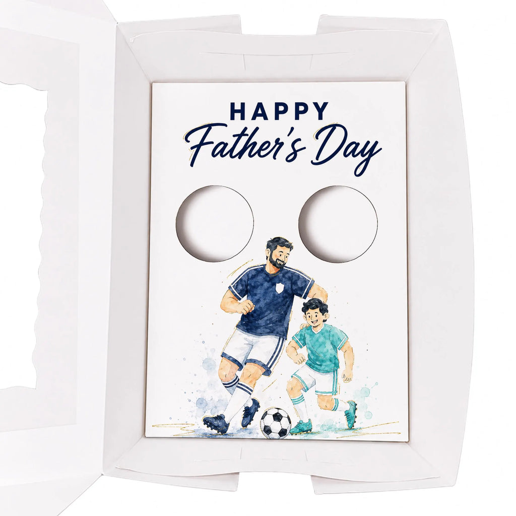 Father’s Day Soccer Cupcake Insert Template, 2 Cupcake Holder Printable, Dad Football Gift Box Insert, Father Son Daughter Design