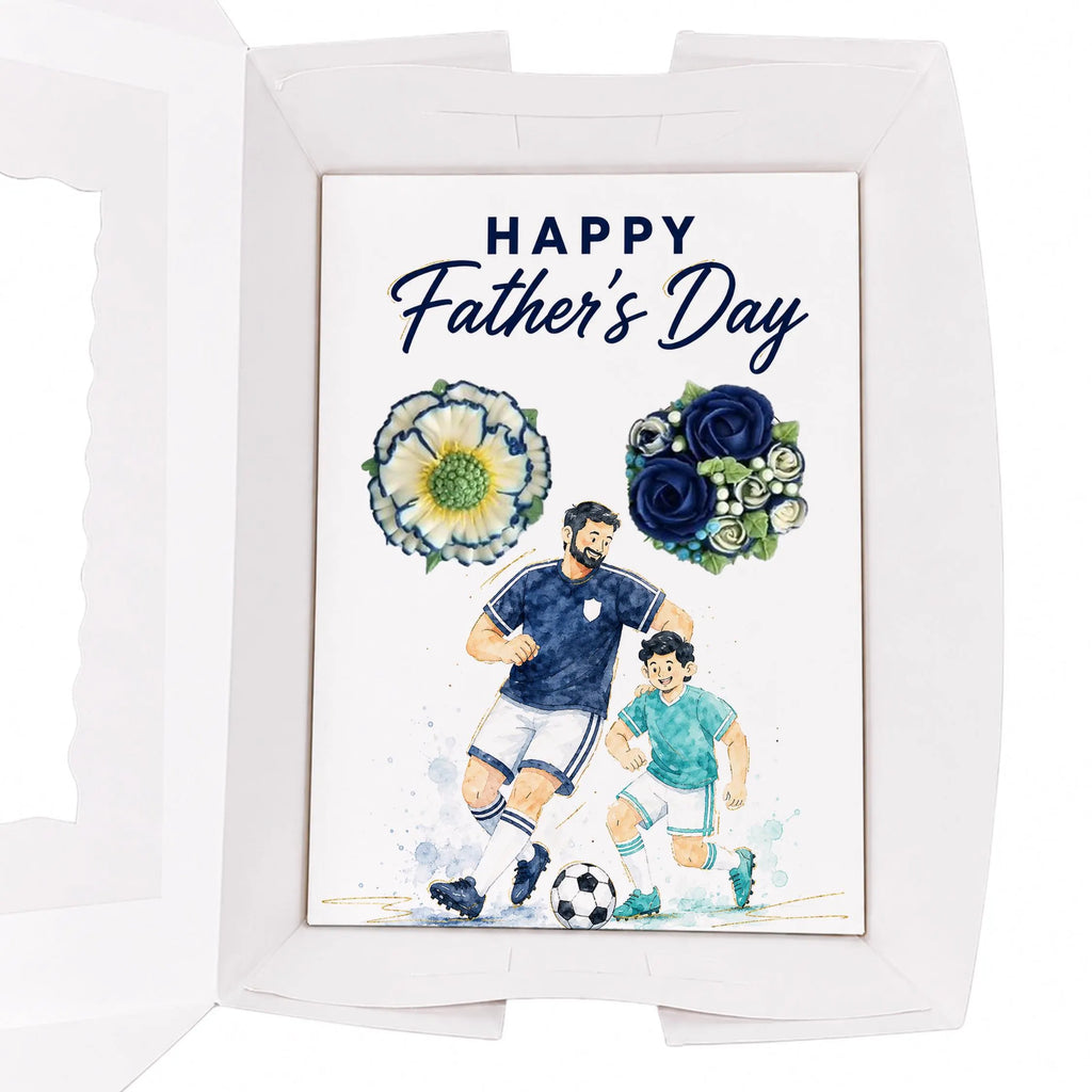 Father’s Day Soccer Cupcake Insert Template, 2 Cupcake Holder Printable, Dad Football Gift Box Insert, Father Son Daughter Design