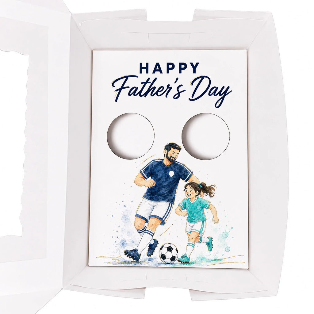 Father’s Day Soccer Cupcake Insert Template, 2 Cupcake Holder Printable, Dad Football Gift Box Insert, Father Son Daughter Design
