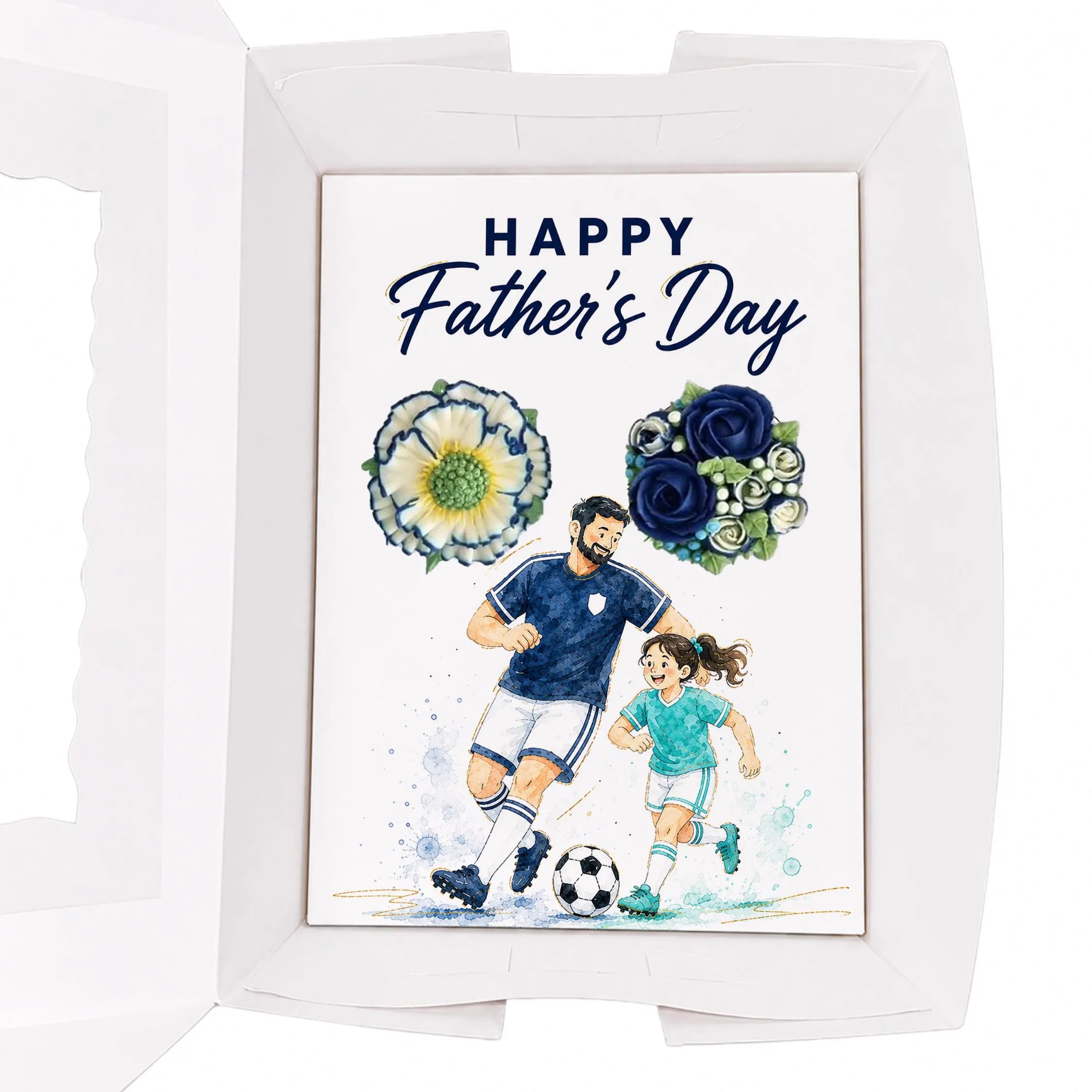 Father’s Day Soccer Cupcake Insert Template, 2 Cupcake Holder Printable, Dad Football Gift Box Insert, Father Son Daughter Design